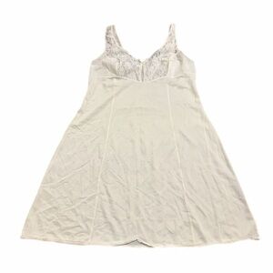 70s European Vintage Triumph Silky Lace Bust Midi Slip Dress (Ivory/Cream)Size M